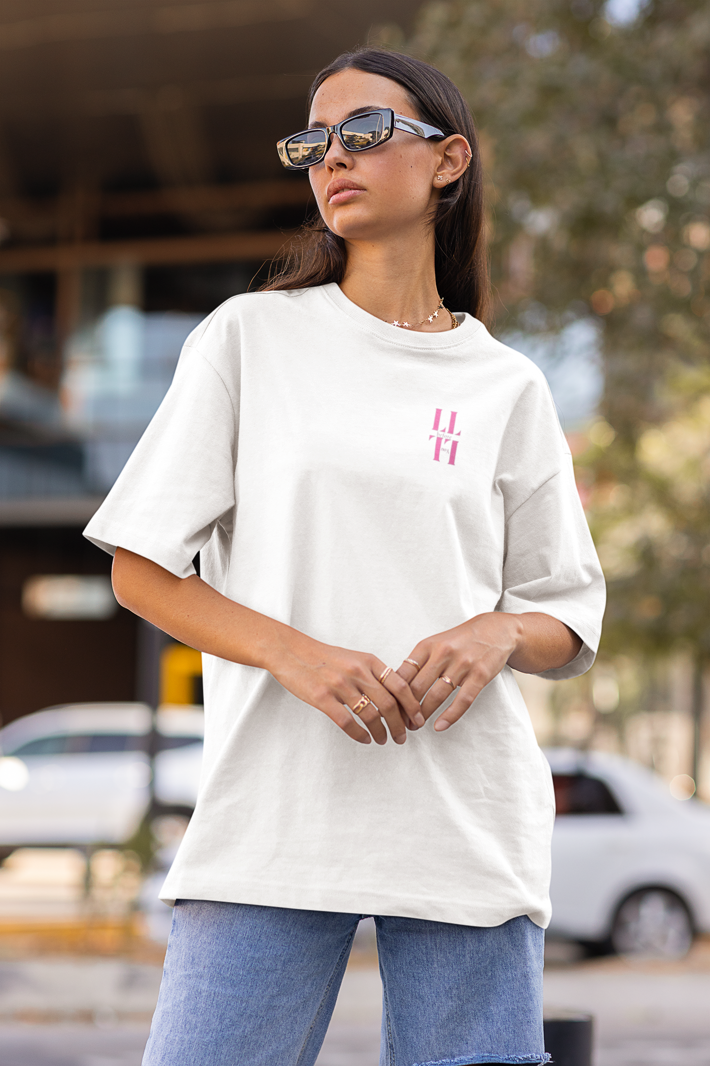Heavy Butterfly Oversized T-Shirt Pink